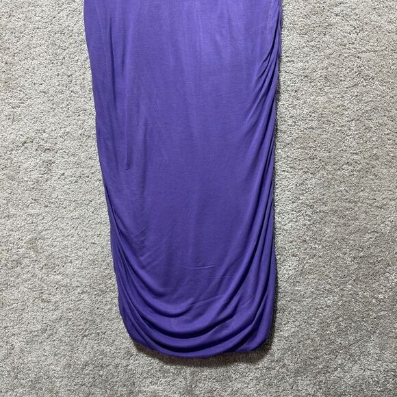 Alice + Olivia Sheath Dress Purple V Neck Women's Large Draped Zipper Back Rayon - Picture 4 of 12